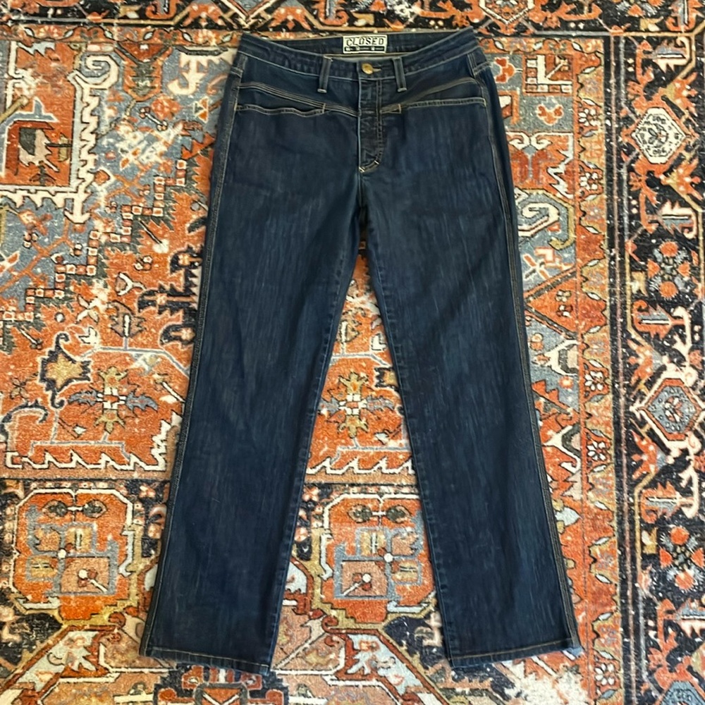 CLOSED Jeans Denim Straight Leg Relaxed Dark Wash